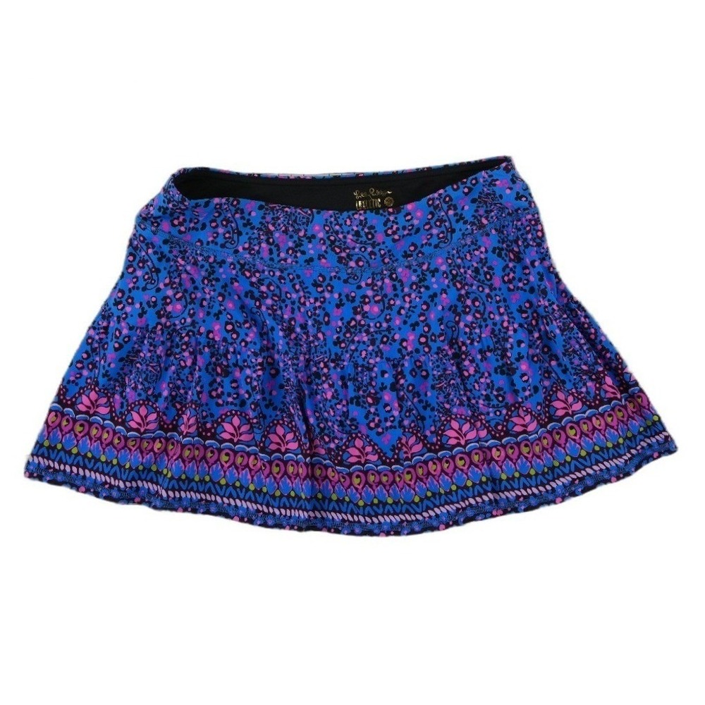 Lilly Pulitzer Luxletic Skort Women's Size Medium Blue Floral Paisley Ruffle